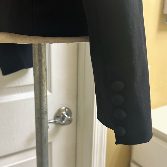 STAR CITY BLACK BLAZER WAIST CUT BUTTON DOWN SIZE M - Picture 4 of 5